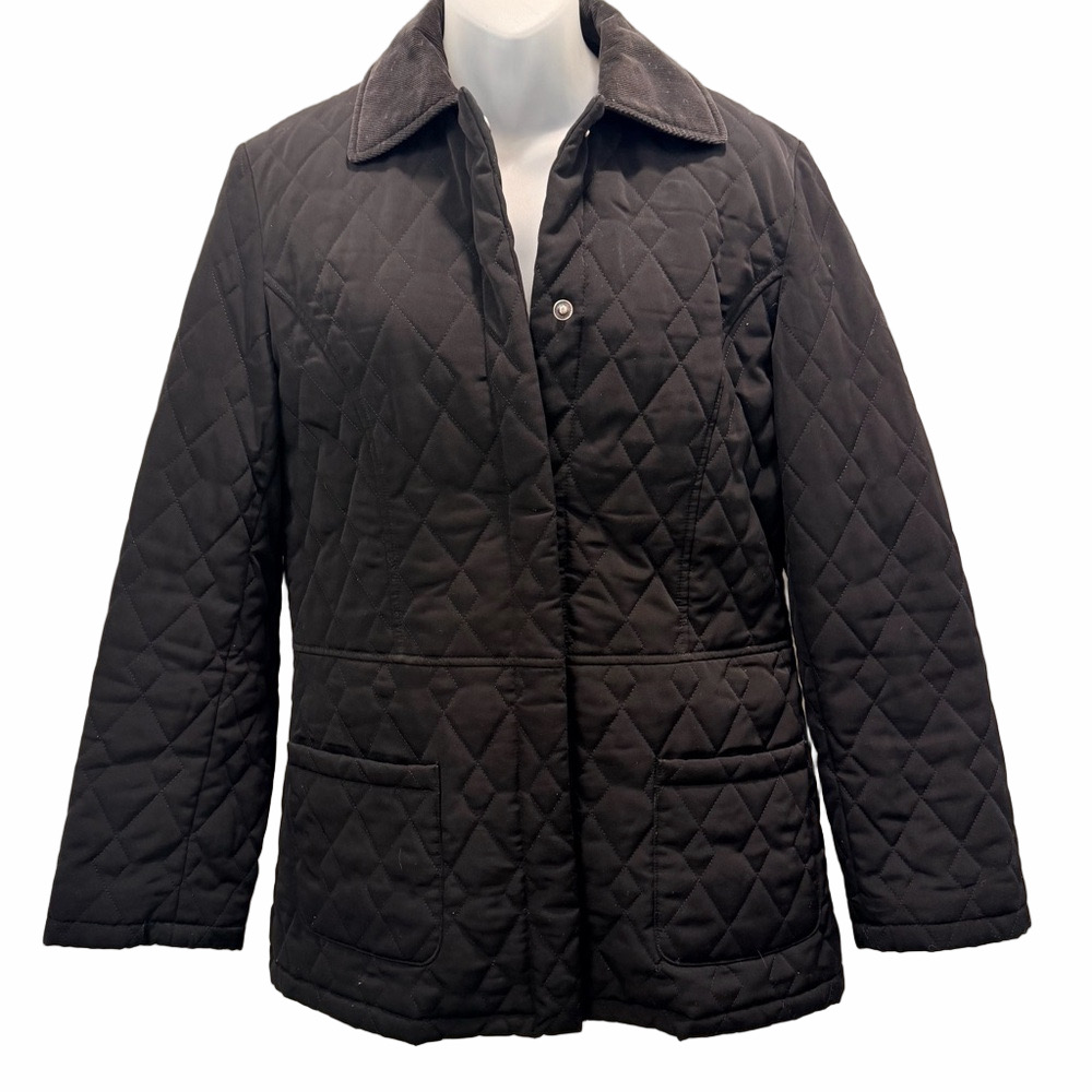 Liz Claiborne Quilted Lined Black Jacket